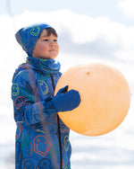 Stretch Jersey Neck Tube Blue Printed Smileys - H30W21_3H030