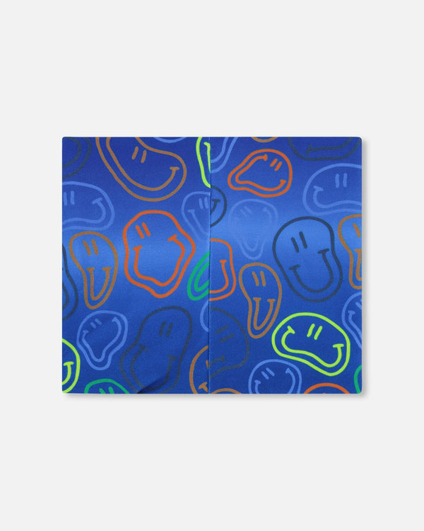 Stretch Jersey Neck Tube Blue Printed Smileys - H30W21_3H030