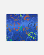 Stretch Jersey Neck Tube Blue Printed Smileys - H30W21_3H030