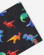 Stretch Jersey Neck Tube Black Dinosaur Print - H30W21_3H032