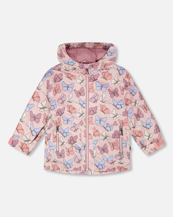 Mid-Season Jacket Pink Printed Butterflies - H30W32_3H007