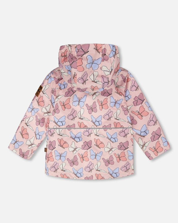 Mid-Season Jacket Pink Printed Butterflies - H30W32_3H007