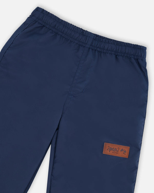Splash Pants In Recycled Polyester Navy Blue - H30W35_04790