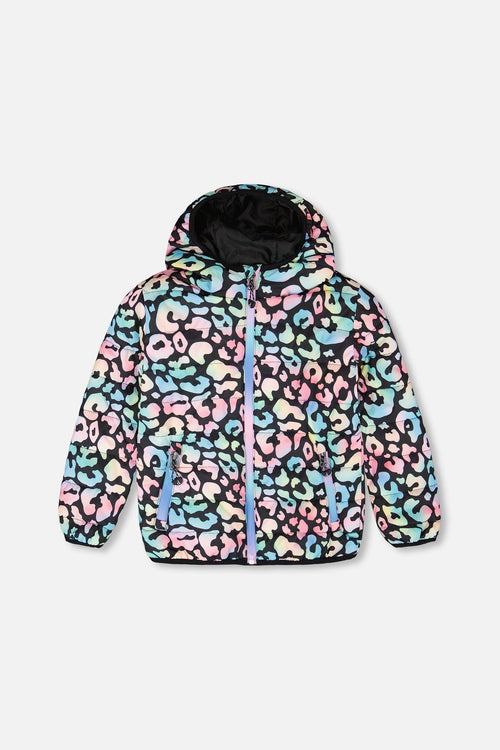 Quilted Mid-Season Jacket Black Animal Print - H30W45_3H010