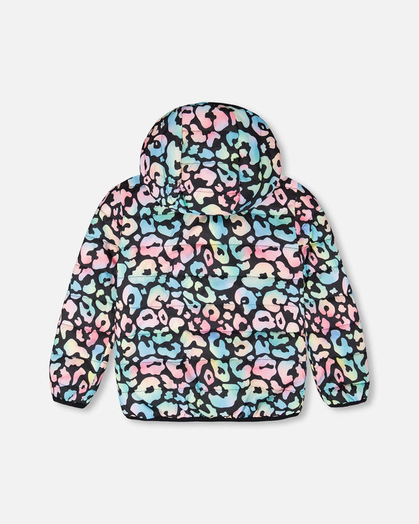 Quilted Mid-Season Jacket Black Animal Print - H30W45_3H010