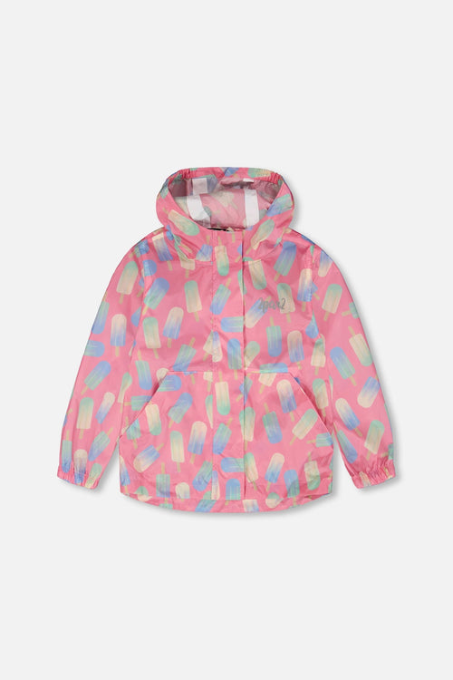 Packable Windbreaker In Polyester Pink Lollipop Print Outerwear Deux par Deux