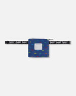 Packable Windbreaker In Polyester Blue Car Print - H30W49_3H037