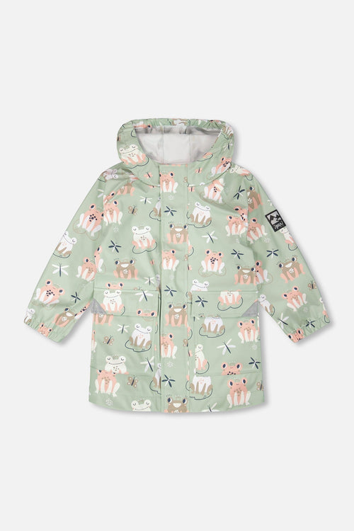 Rain Jacket In Polyurethane Green Frog Print - H30W50_3H022