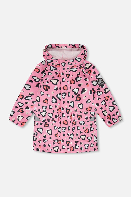 Rain Jacket In Polyurethane Pink Heart Print - H30W50_3H024