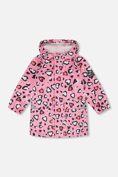 Rain Jacket In Polyurethane Pink Heart Print - H30W50_3H024