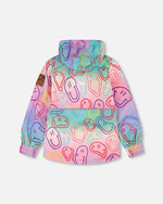 Insulated Two-Piece Mid-Season Outerwear Set Multicolored Printed Smileys - H30W51S_3H012