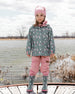 Two-Piece Mid-Season Outerwear Set Green Cat Print - H30W51_3H001