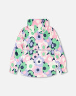 Two-Piece Mid-Season Outerwear Set Black Printed Flowers - H30W51_3H003