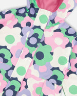 Two-Piece Mid-Season Outerwear Set Black Printed Flowers - H30W51_3H003