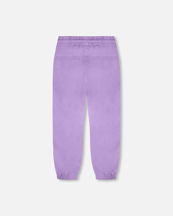 3-In-1 Two-Piece Mid-Season Outerwear With Solid Pants Set Purple Daisy Print - H30W53_05005