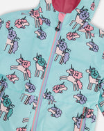 3-In-1 Two-Piece Mid-Season Outerwear Set Blue Unicorn Print - H30W53_3H006