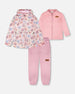 3-In-1 Two-Piece Mid-Season Outerwear Set Pink With Printed Butterflies - H30W53_3H007