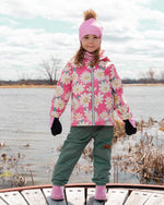 3-In-1 Two-Piece Mid-Season Outerwear Set Pink Smiling Flower Print - H30W53_3H008