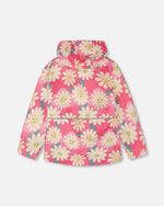 3-In-1 Two-Piece Mid-Season Outerwear Set Pink Smiling Flower Print - H30W53_3H008