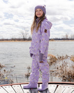 3-In-1 Two-Piece Mid-Season Outerwear Set Purple Daisy Print - H30W53_3H009