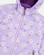 3-In-1 Two-Piece Mid-Season Outerwear Set Purple Daisy Print - H30W53_3H009