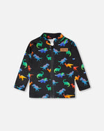 3-In-1 Two-Piece Mid-Season Outerwear Set Black Dinosaur Print - H30W56_09990