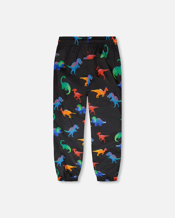 3-In-1 Two-Piece Mid-Season Outerwear Set Black Dinosaur Print - H30W56_09990