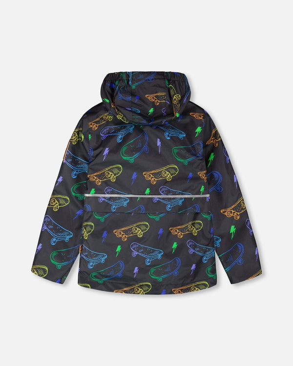 3-In-1 Two-Piece Mid-Season Outerwear Set Black Printed Skateboards - H30W57_3H026