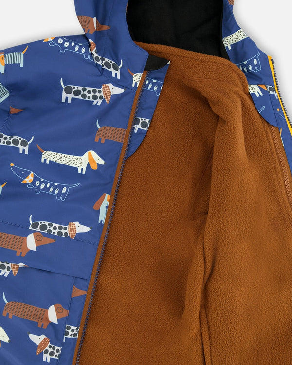 3-In-1 Two-Piece Mid-Season Outerwear Set Blue Dog Print - H30W57_3H033