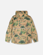 3-In-1 Two-Piece Mid-Season Outerwear Set Brown Motocross Print - H30W57_3H034