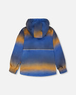 Two-Piece Mid-Season Outerwear Set Blue And Brown Gradient - H30W58_3H027