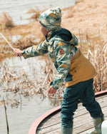 Two-Piece Mid-Season Outerwear Set Green Dinosaur Print - H30W58_3H028