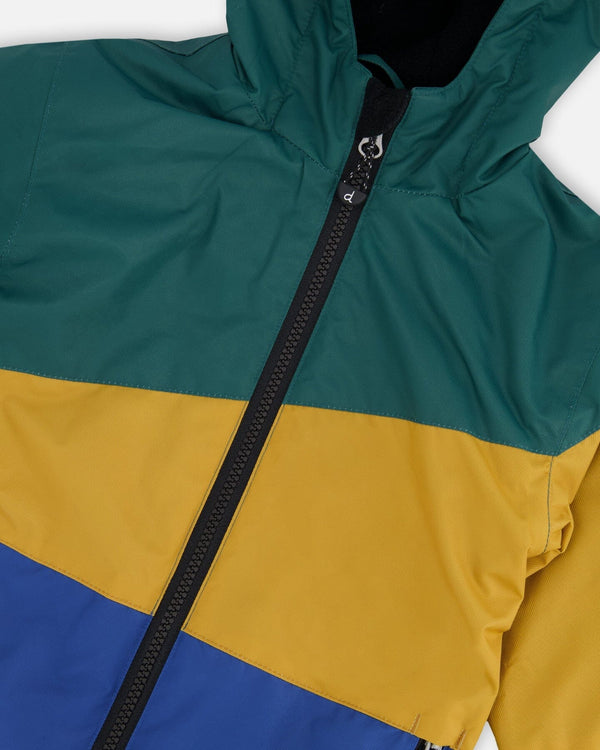 Insulated Two-Piece Mid-Season Outerwear Set Green, Yellow And Blue - H30W59S_03930