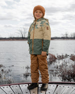 Two-Piece Mid-Season Outerwear Set Green Camouflage Print - H30W59_3H029