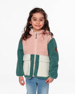Sherpa Jacket Light Pink Colorblock Outerwear Deux par Deux