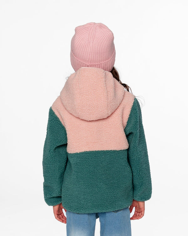 Sherpa Jacket Light Pink Colorblock Outerwear Deux par Deux