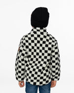 Sherpa Jacket Black Checkerboard Outerwear Deux par Deux