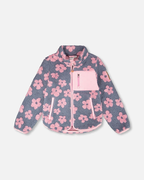 Sherpa Jacket Pink Flowers - H30W61_3H041