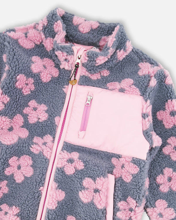 Sherpa Jacket Pink Flowers - H30W61_3H041
