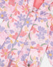 Baby Mid-Season One-Piece Outerwear With Hat Pink Flower Print - H30W64_3H004