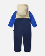 Baby Mid-Season One-Piece Outerwear With Hat Navy Blue - H30W65_04790