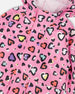 Pink rain jumpsuit with color-changing hearts print Outerwear Deux par Deux