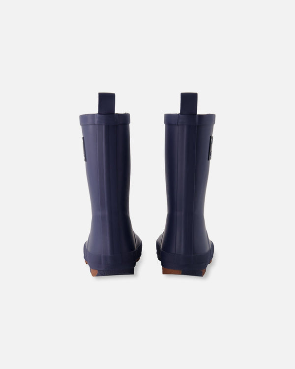 Rain Boots In Natural Rubber Navy Blue - H30WB10_04790