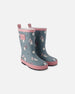 Rain Boots In Natural Rubber Green Cat Print - H30WB10_3H001