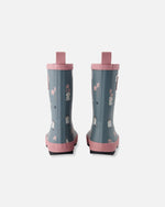 Rain Boots In Natural Rubber Green Cat Print - H30WB10_3H001