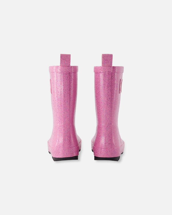Rain Boots In Natural Rubber Pink Glitter - H30WB10_3H171