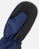 Mid-Season Mittens In Recycled Polyester Navy Blue - H30WM201_04790