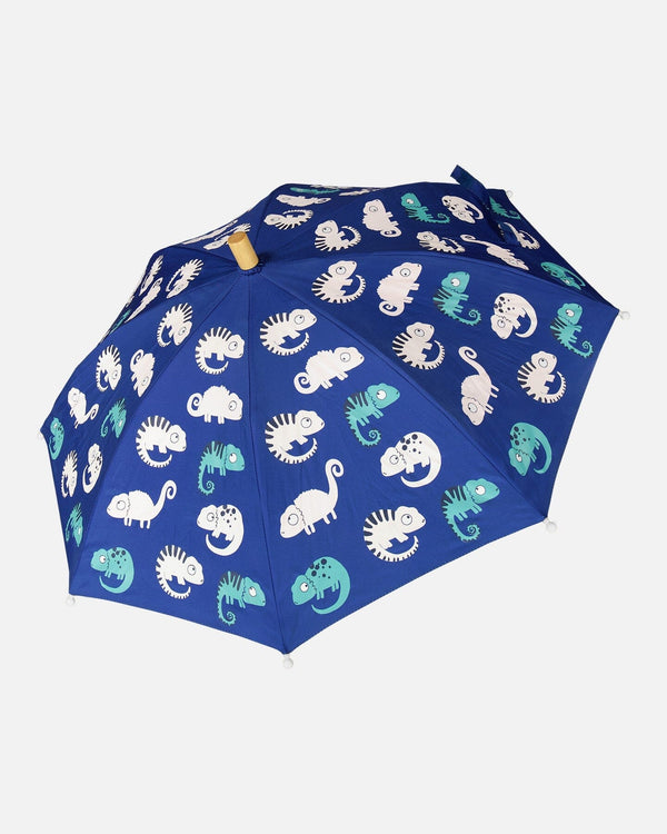 Color-Changing Umbrella Blue Chameleon Print - H30WPR_3H023