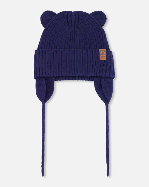 Baby Knit Hat Navy Blue - H30WT23_04790