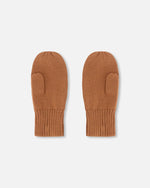 Ribbed Knit Mittens Brown - H30WT26_01730